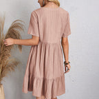 Vestido Feminino Curto Boho com Babados e Decote V – Leve, Elegante e Perfeito para o Verão