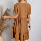 Vestido Feminino Curto Boho com Babados e Decote V – Leve, Elegante e Perfeito para o Verão