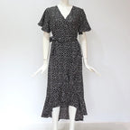 Vestido Longo Floral Boho de Verão em Chiffon com Babados
