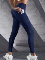Legging Feminina de Cintura Alta com Controle de Barriga e Bolsos Laterais – Conforto e Estilo para Yoga, Treino e Dia a Dia