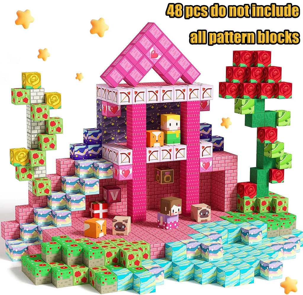 Blocos Magnéticos de Construção – Mundo Criativo com Castelo, Vila e Piscina (STEM)