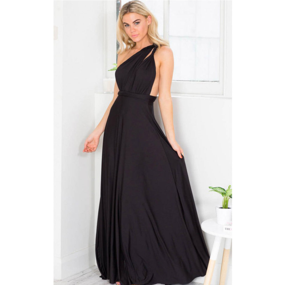 Vestido Longo Feminino Multiway Boho – Modelo Versátil com Amarrações e Caimento Elegante