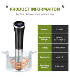 Sous Vide Profissional Wancle® IPX7 – Cozimento a Vácuo Preciso, Silencioso e à Prova d’Água
