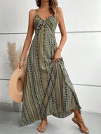 Vestido Longo Feminino Estampado com Decote Halter