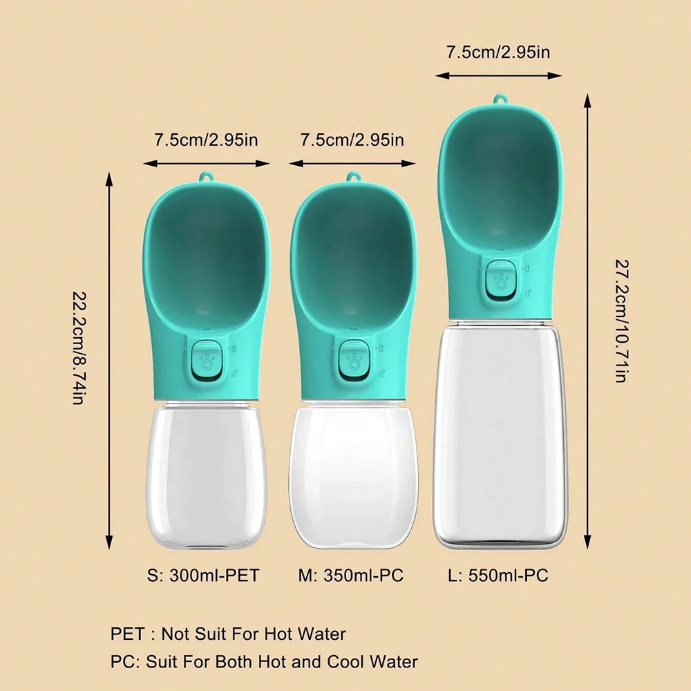 Garrafa de Água Portátil para Pets – Bebedouro Antivazamento para Passeios, Viagens e Aventuras com Seu Cão ou Gato