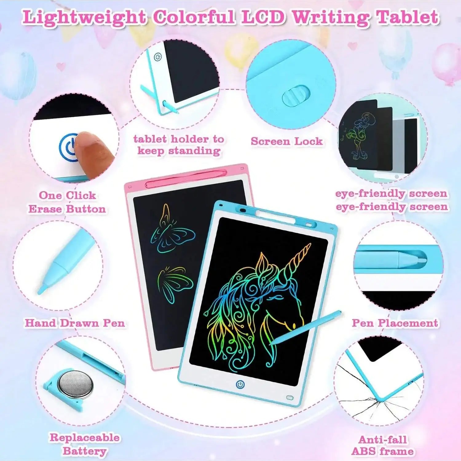 Tablet de Desenho Infantil LCD Apagável – Criatividade Sem Limites (8,5” a 16”)