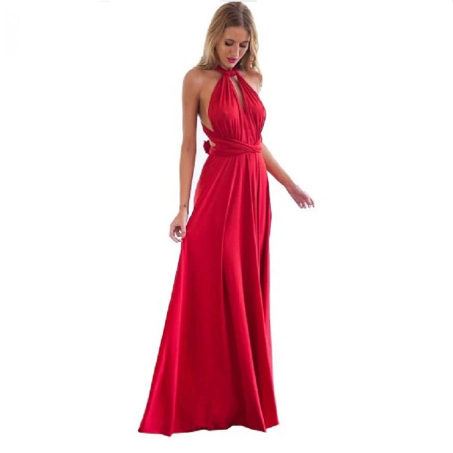 Vestido Longo Feminino Multiway Boho – Modelo Versátil com Amarrações e Caimento Elegante