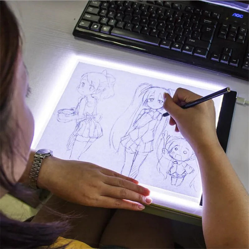 Mesa de Luz LED A3, A4 ou A5 com 3 Níveis de Brilho – Ideal para Diamond Painting, Desenho e Artesanato