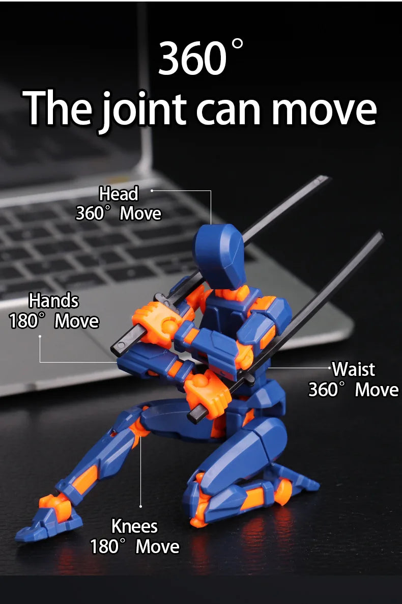 Boneco Articulado 3D Robô Transformável – Modelo Criativo para Montagem e Diversão