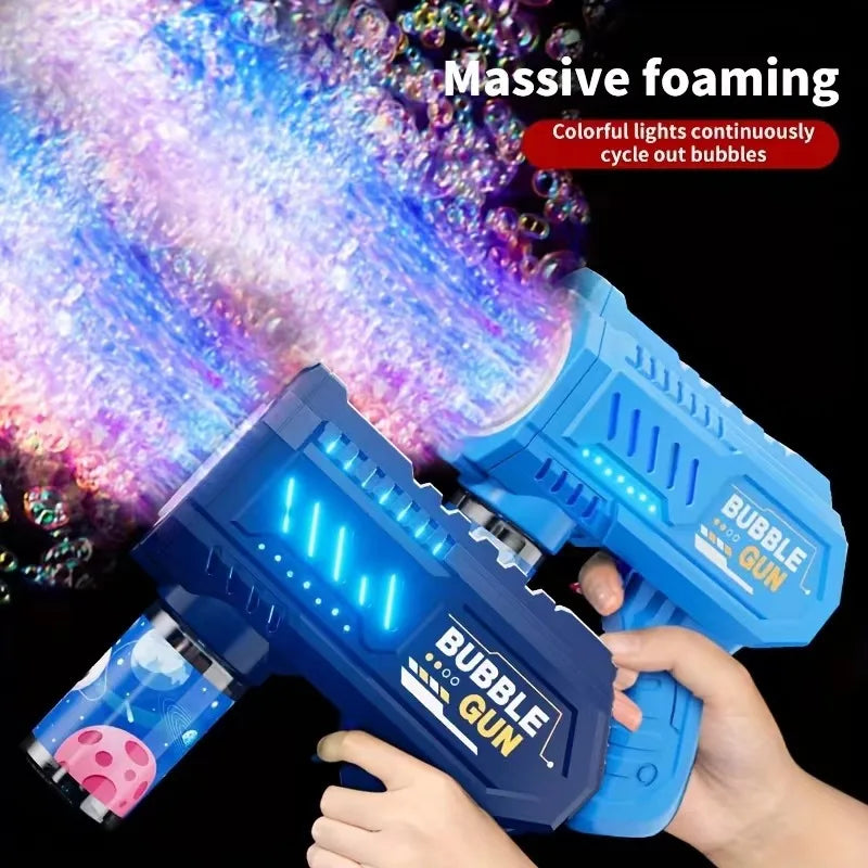 Lançador Automático de Bolhas com Foguete – Máquina de Bolhas Infantil Recarregável