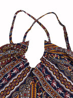 Vestido Longo Feminino Estampado com Decote Halter
