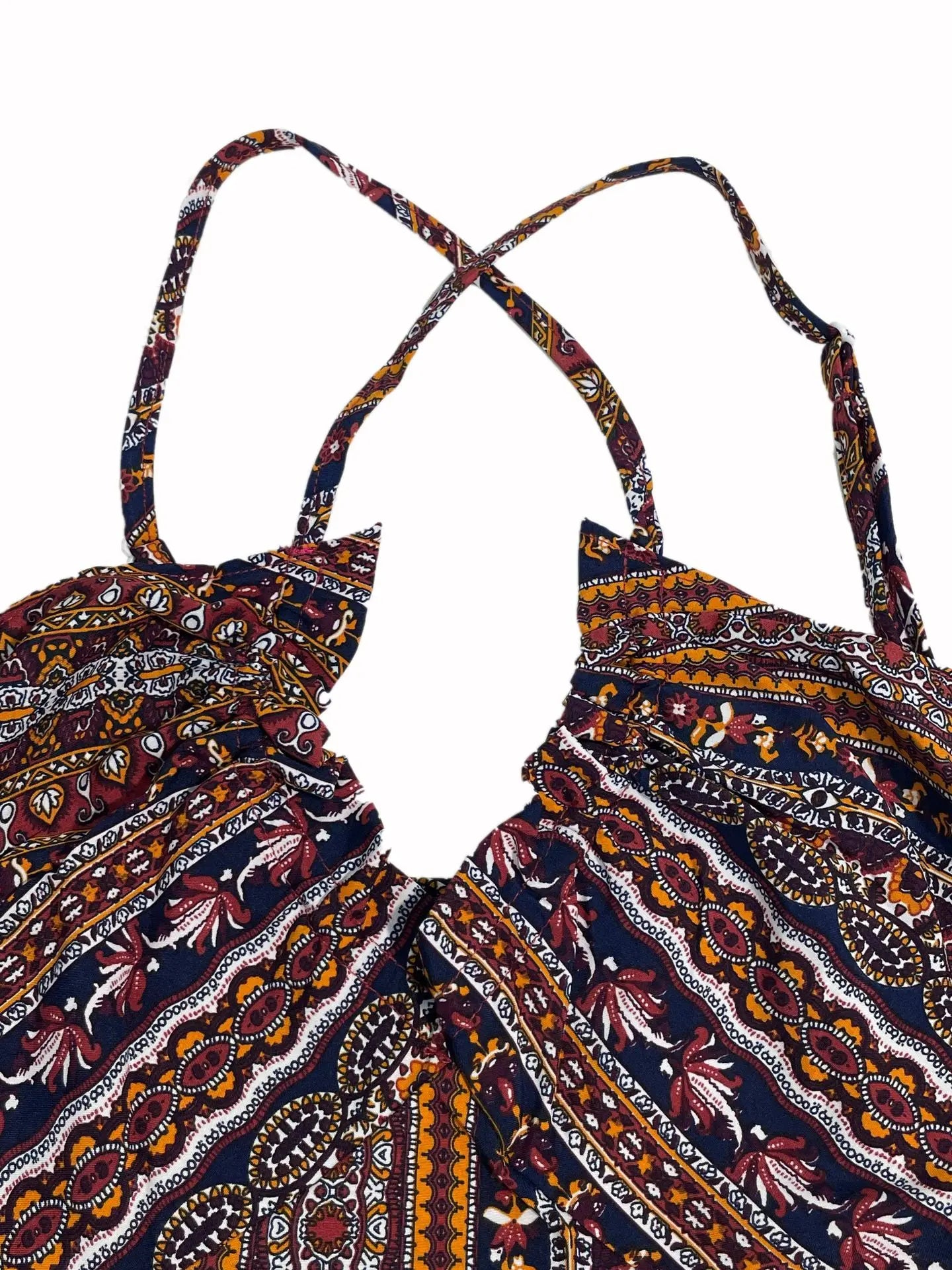 Vestido Longo Feminino Estampado com Decote Halter