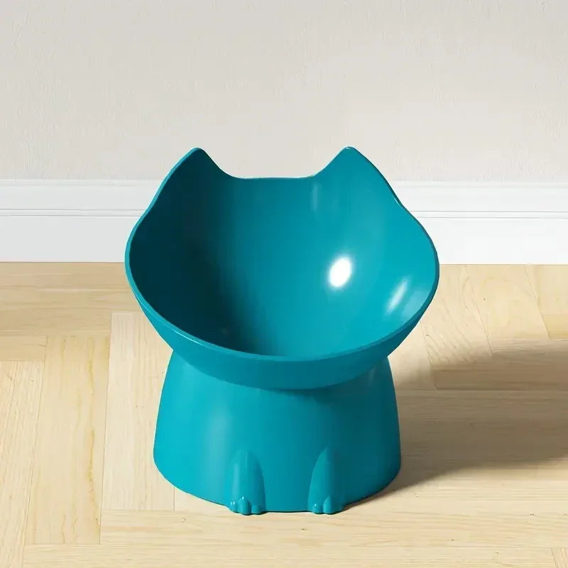 Comedouro Elevado para Gatos com Inclinação – Tigela Antivômito, Proteção dos Bigodes e Base Antiderrapante