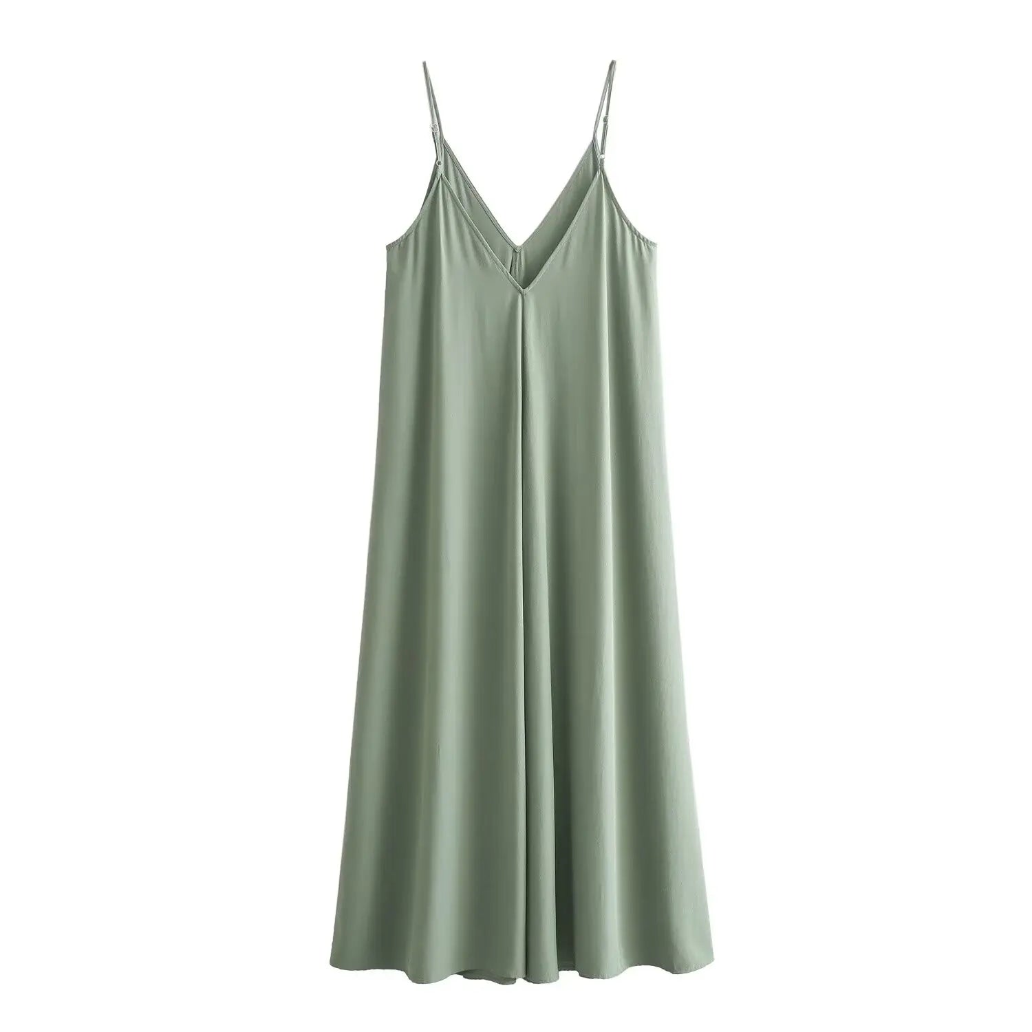 Vestido Longo Preto com Decote V e Costas Abertas – Elegância Leve para o Verão