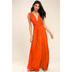 Vestido Longo Feminino Multiuso com Decote V – Elegância Boho para Todas as Ocasiões