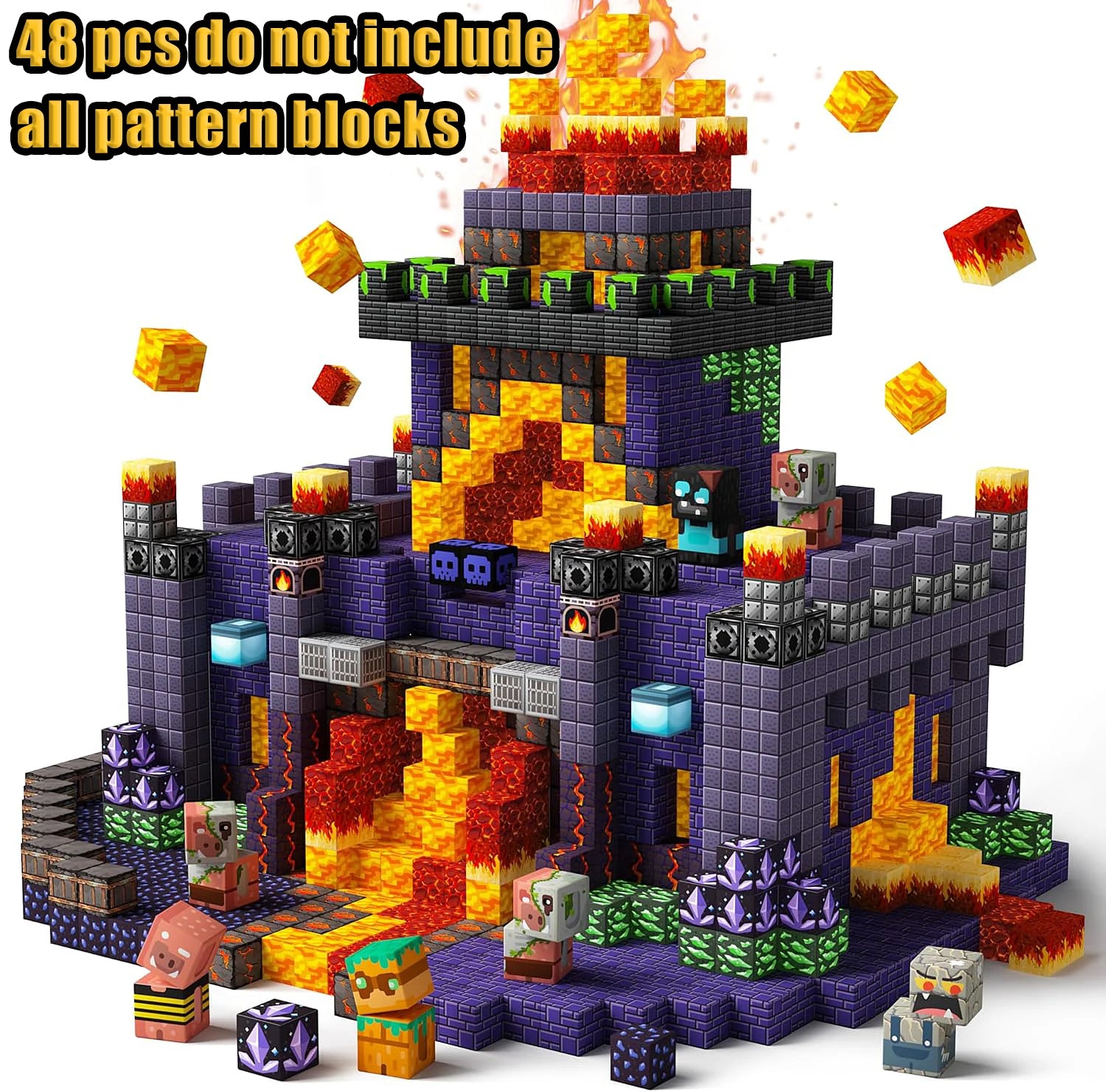 Blocos Magnéticos de Construção – Mundo Criativo com Castelo, Vila e Piscina (STEM)