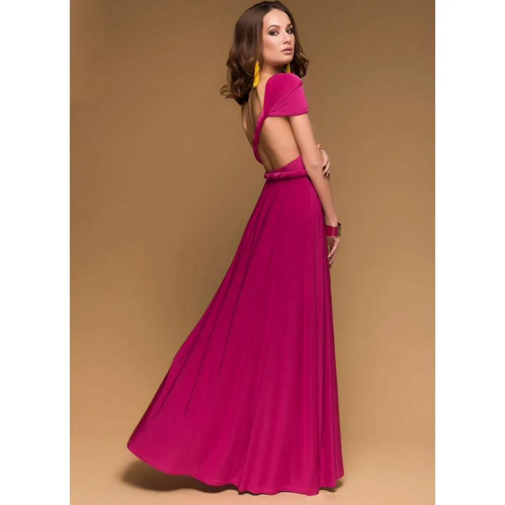 Vestido Longo Feminino Multiway Boho – Modelo Versátil com Amarrações e Caimento Elegante