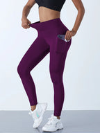 Legging Feminina de Cintura Alta com Controle de Barriga e Bolsos Laterais – Conforto e Estilo para Yoga, Treino e Dia a Dia