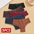 Kit com 5 Calcinhas Femininas de Algodão Sem Costura – Conforto Diário com Renda Delicada (S a XL)