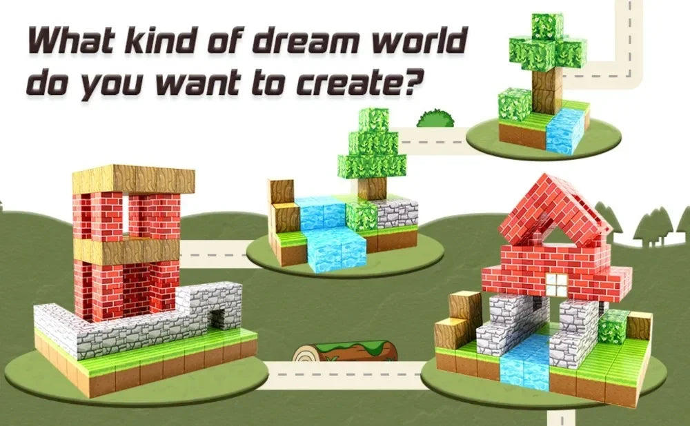 Blocos Magnéticos Educativos DIY – Kit Criativo de Construção (10 a 500 Peças)