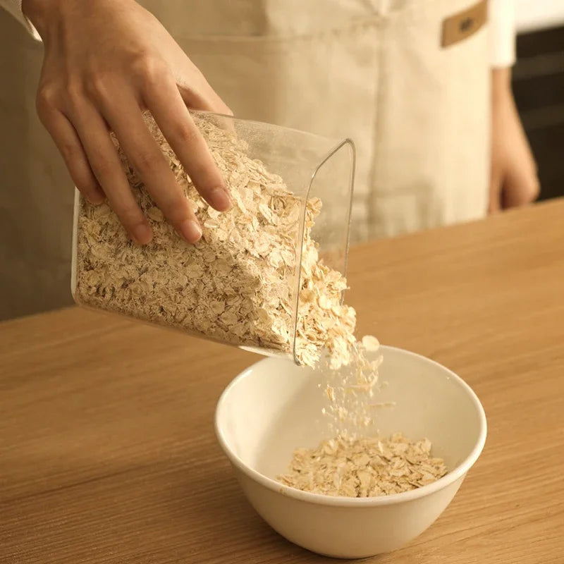 Pote Hermético para Massas e Alimentos Secos – Transparente, Vedação Segura e Design Japonês