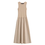 Vestido Longo Preto Feminino HXAO – Regata com Decote Redondo, Elegante e Confortável