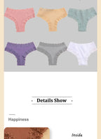 Kit com 5 Calcinhas Femininas de Algodão Sem Costura – Conforto Diário com Renda Delicada (S a XL)