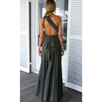 Vestido Longo Feminino Multiuso com Decote V – Elegância Boho para Todas as Ocasiões
