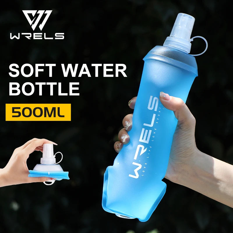 Garrafa Flexível Esportiva WRELS BPA Free – Dobrável, Leve e Ideal para Atividades ao Ar Livre