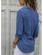 Camisa Feminina Vintage com Gola Polo – Elegante, Confortável e Versátil para o Dia a Dia