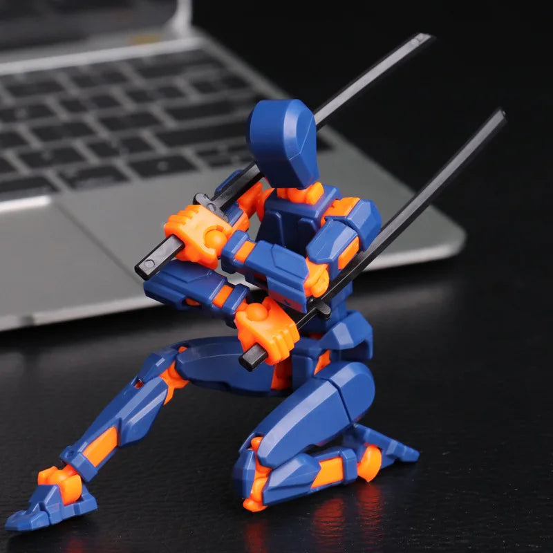 Boneco Articulado 3D Robô Transformável – Modelo Criativo para Montagem e Diversão