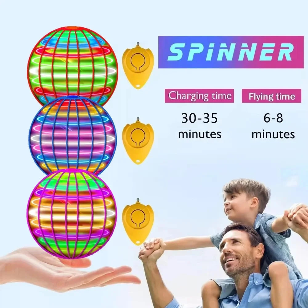 Bola Voadora Mágica com Luzes LED – Controle por Gestos | Diversão Interativa
