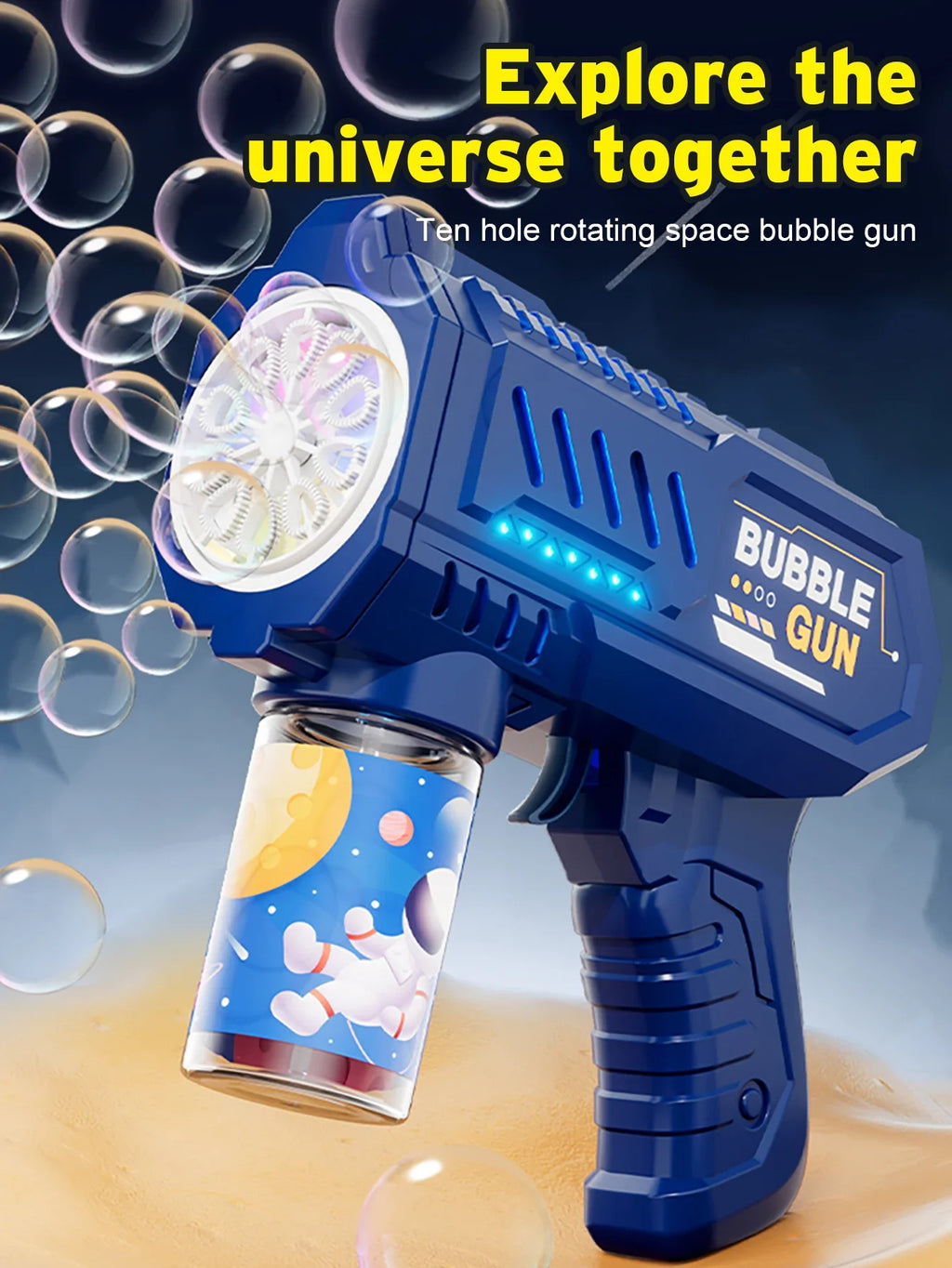 Lançador Automático de Bolhas com Foguete – Máquina de Bolhas Infantil Recarregável