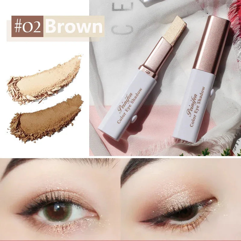 Sombra em Bastão Bicolor com Glitter e Acabamento Matte – À Prova d’Água e Longa Duração
