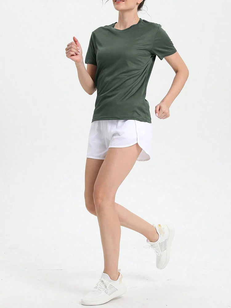Camiseta Fitness Feminina Ultralight de Secagem Rápida – Leve, Respirável e Confortável para Treinos e Corridas