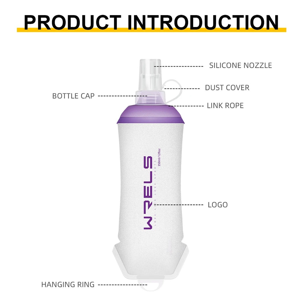 Garrafa Flexível Esportiva WRELS BPA Free – Dobrável, Leve e Ideal para Atividades ao Ar Livre