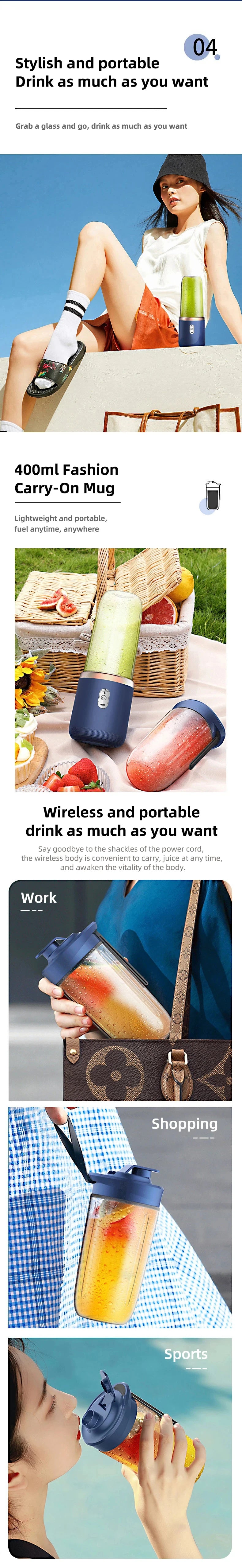 Mini Liquidificador Portátil USB – Sucos e Vitaminas em Qualquer Lugar