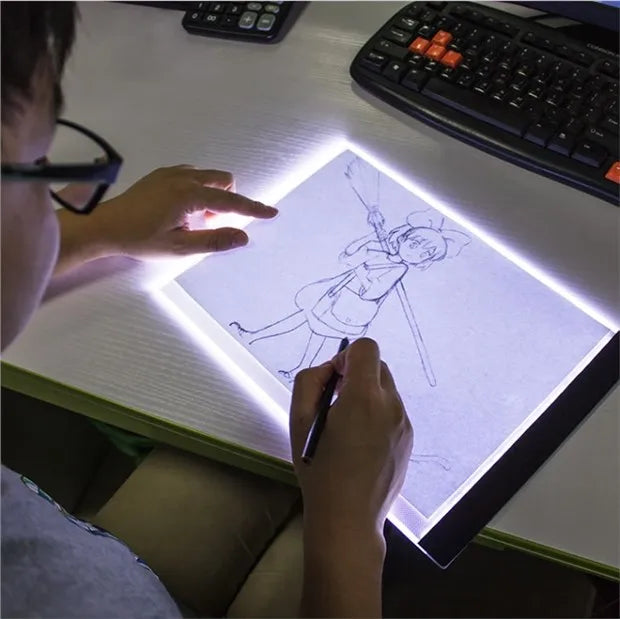 Mesa de Luz LED Transparente para Desenho e Escrita – Ideal para Arte, Estudos e Traçados Perfeitos