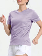 Camiseta Fitness Feminina Ultralight de Secagem Rápida – Leve, Respirável e Confortável para Treinos e Corridas