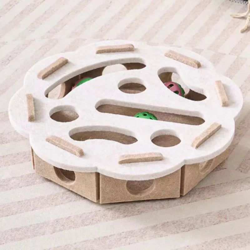 Brinquedo Interativo para Gatos com Labirinto e Bolinha – Estímulo Mental, Diversão e Atividade Diária