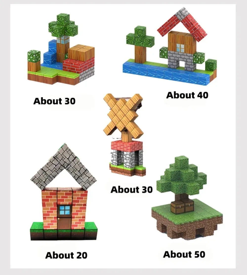 Blocos Magnéticos Educativos DIY – Kit Criativo de Construção (10 a 500 Peças)