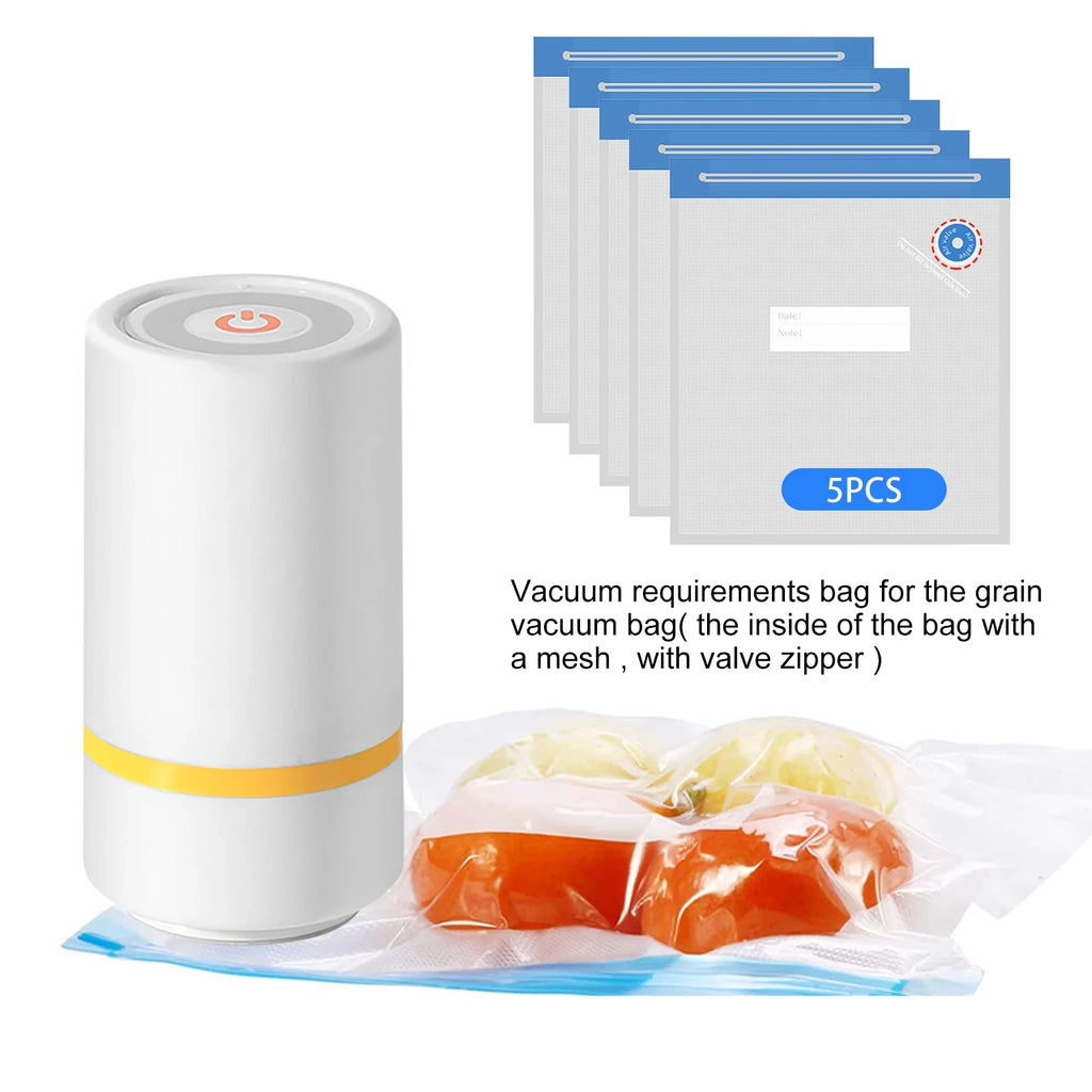 Kit Sacos a Vácuo Reutilizáveis com Bomba Elétrica USB – Conservação e Organização Inteligente