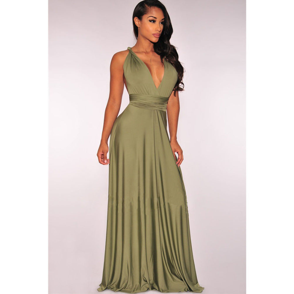 Vestido Longo Feminino Multiway Boho – Modelo Versátil com Amarrações e Caimento Elegante