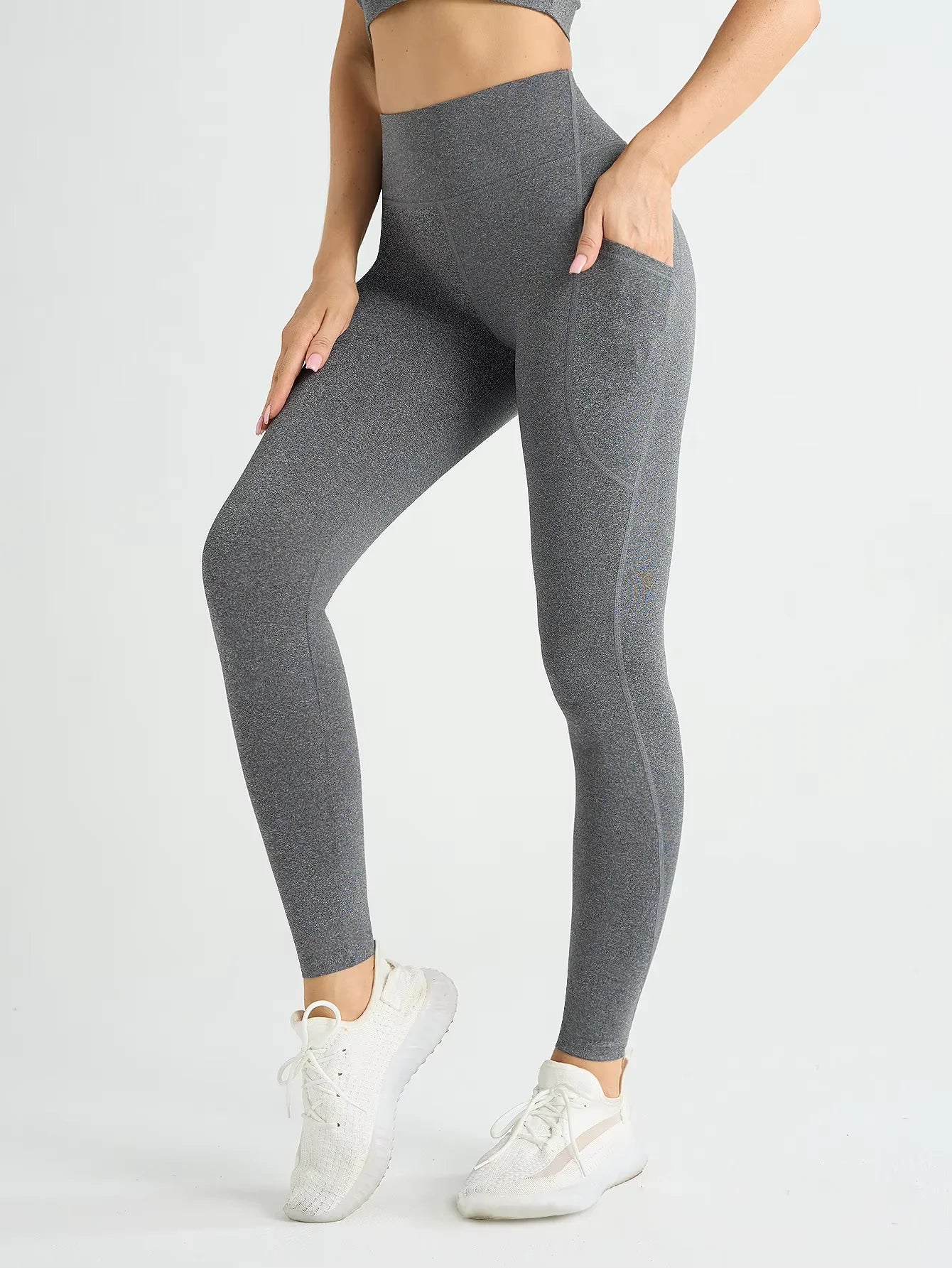Legging Feminina de Cintura Alta com Controle de Barriga e Bolsos Laterais – Conforto e Estilo para Yoga, Treino e Dia a Dia