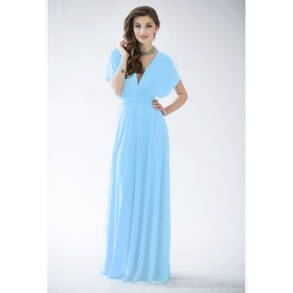 Vestido Longo Feminino Multiway Boho – Modelo Versátil com Amarrações e Caimento Elegante