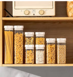 Pote Hermético para Massas e Alimentos Secos – Transparente, Vedação Segura e Design Japonês