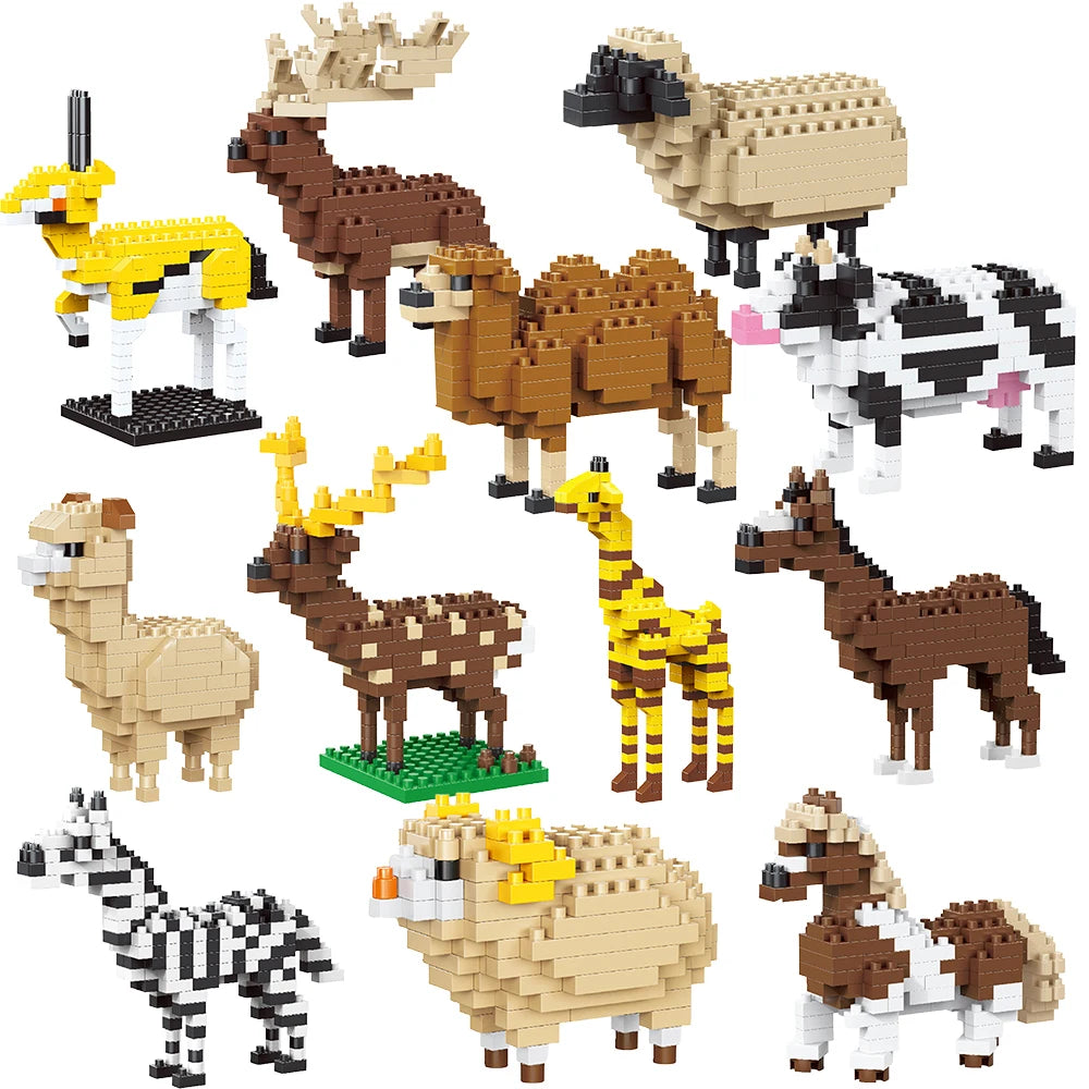 Mini Blocos de Montar Ovelhinha 3D – Cena de Fazenda em Micro Blocos | Decoração Criativa e Presente Encantador