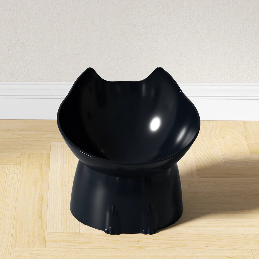 Comedouro Elevado para Gatos com Inclinação – Tigela Antivômito, Proteção dos Bigodes e Base Antiderrapante