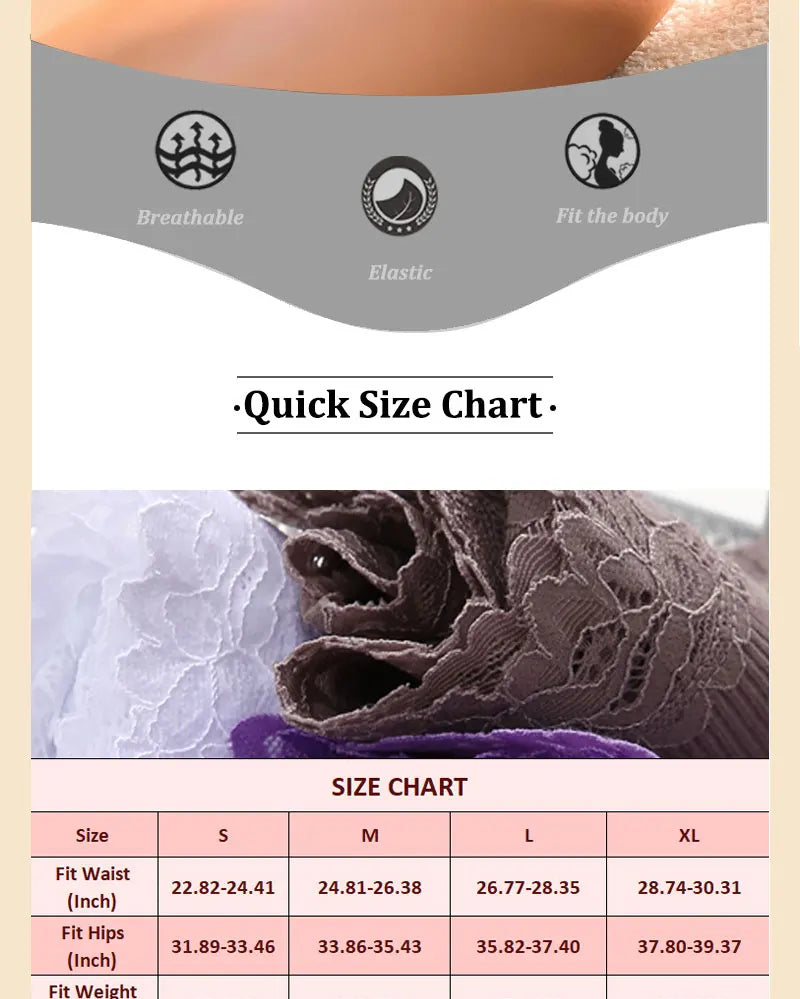 Kit com 5 Calcinhas Femininas de Algodão Sem Costura – Conforto Diário com Renda Delicada (S a XL)