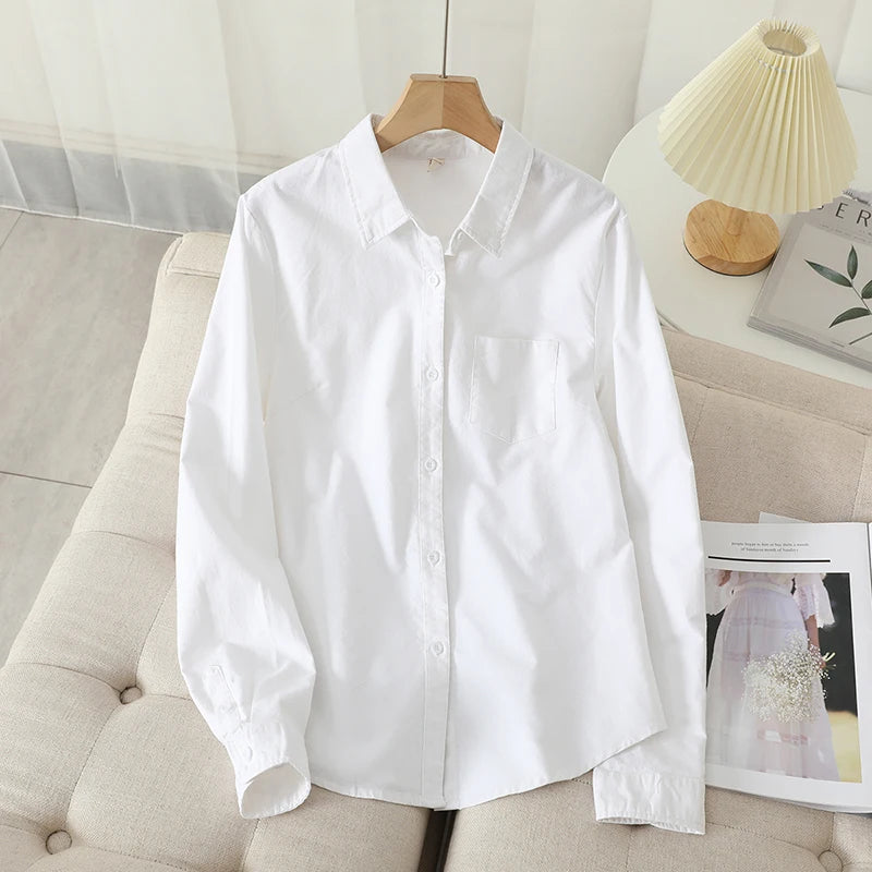 Camisa Feminina Casual em Algodão Oxford – Clássica, Confortável e Atemporal